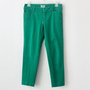 Merona Cotton Emerald Green Stretch Modern Cropped Ankle Preppy Pants 4